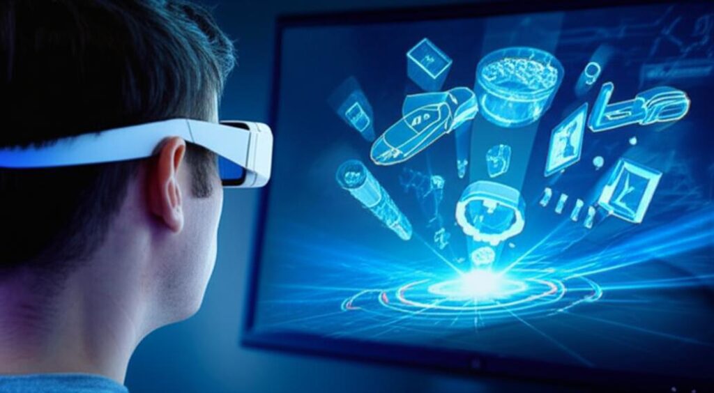 Màn hình 3D hiển thị hình ảnh nổi bật với hiệu ứng chiều sâu.