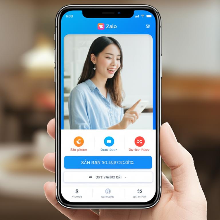 Giao diện Mini App Zalo trên điện thoại, minh họa các chức năng kinh doanh và tương tác người dùng.