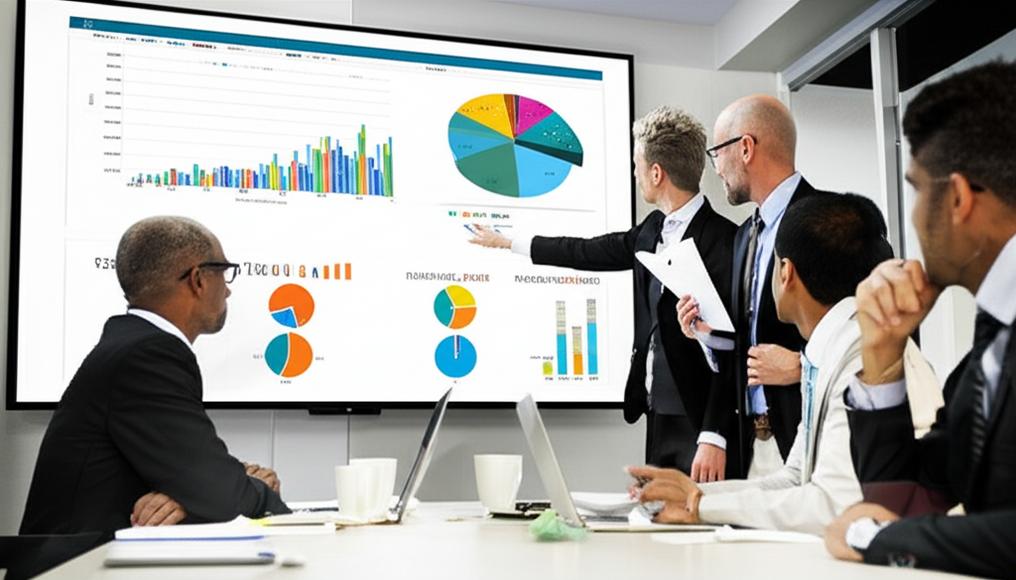 Doanh nhân thảo luận chiến lược cạnh tranh.