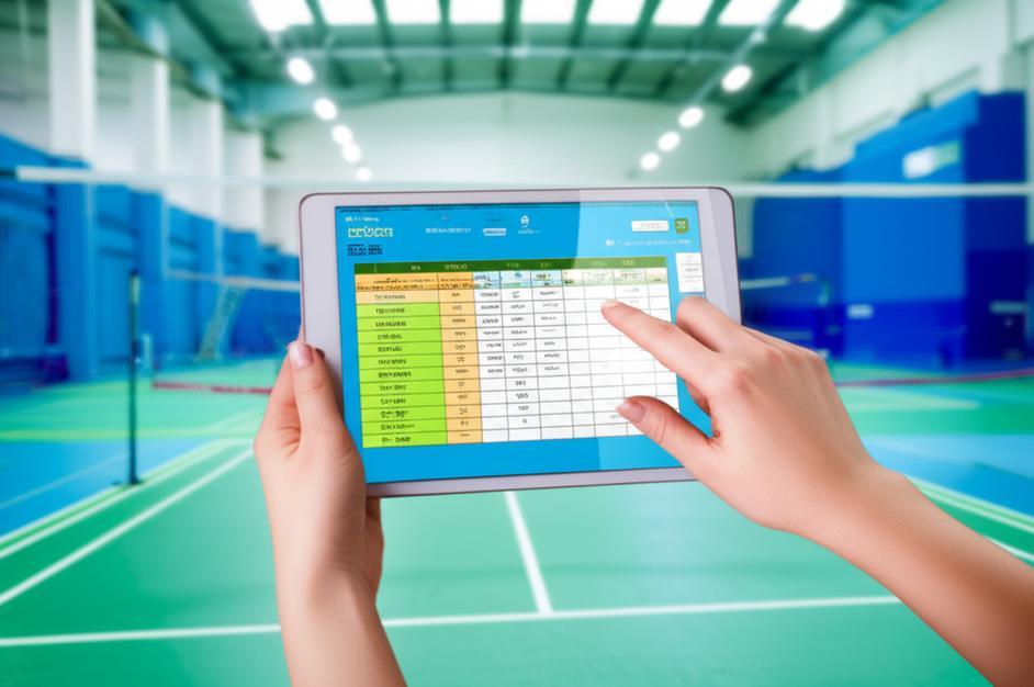 Giao diện phần mềm POS quản lý lịch đặt sân cầu lông trên máy tính bảng.