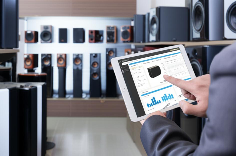 Phần Mềm Quản Lý Bán Loa Miễn Phí: Giải Pháp Tối Ưu Cho Cửa Hàng Âm Thanh 1 Giao diện phần mềm quản lý bán hàng trên máy tính bảng tại cửa hàng âm thanh.