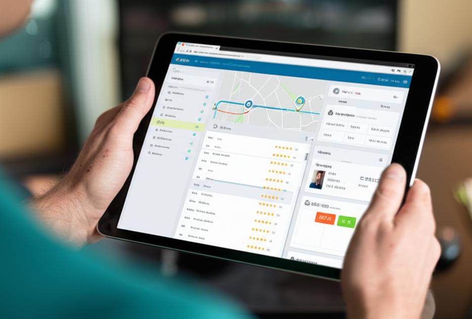 Giao diện phần mềm quản lý giao hàng trực quan trên máy tính bảng.