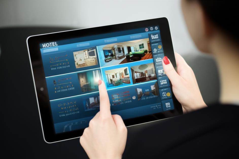 Giao diện phần mềm quản lý khách sạn mini trên máy tính bảng.