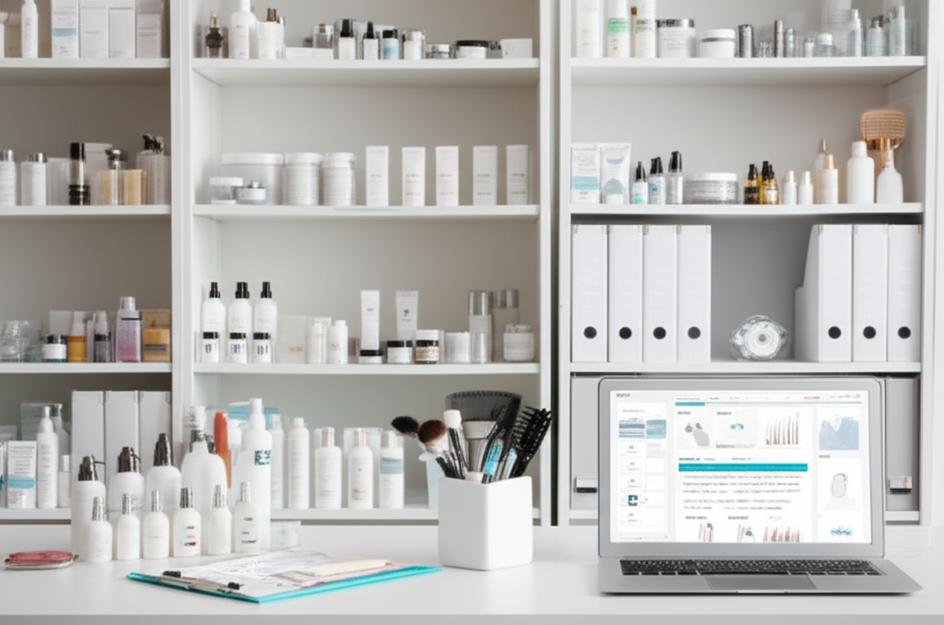 Phần Mềm Quản Lý Kho Thẩm Mỹ Viện: Bí Quyết Tối Ưu Hóa Tồn Kho, Tăng Lợi Nhuận Hiệu Quả 10 Kho hàng thẩm mỹ viện ngăn nắp với phần mềm quản lý.