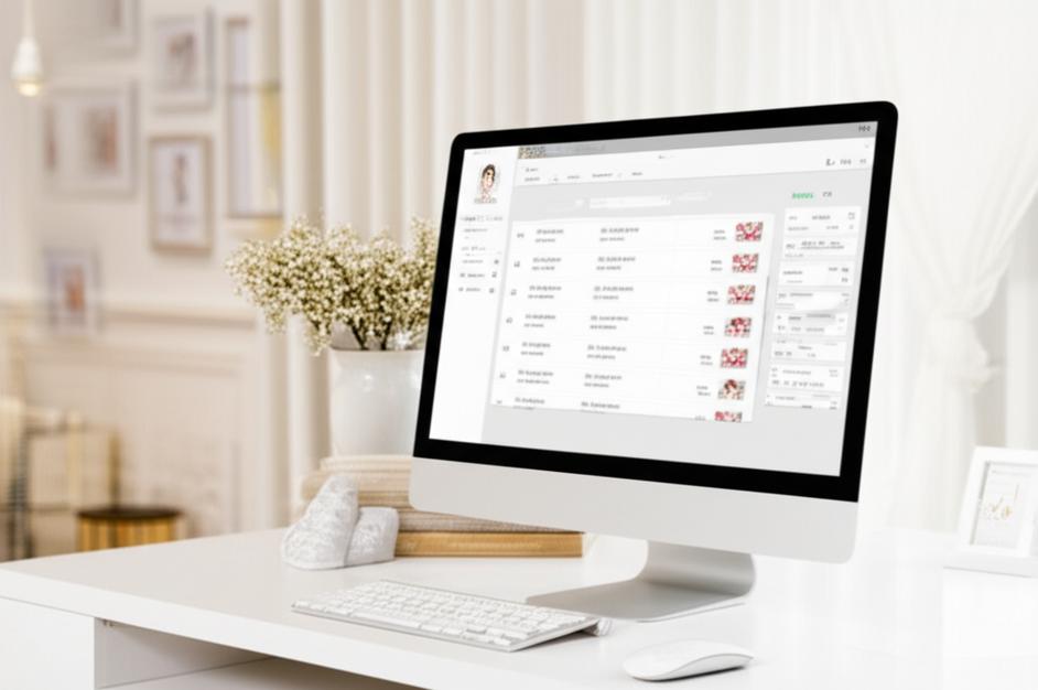 Phần Mềm Quản Lý Dịch Vụ Làm Đẹp Offline: Giải Pháp Tối Ưu Cho Spa, Salon 7 Giao diện phần mềm quản lý spa Ebiz trên máy tính tại quầy lễ tân hiện đại.