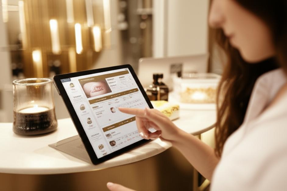 Phần mềm quản lý Spa offline: Giải pháp tối ưu cho doanh nghiệp nhỏ 6 Giao diện phần mềm quản lý Spa trên máy tính bảng tại quầy lễ tân.