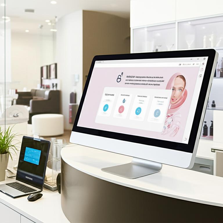 Bí Quyết Quản Lý Thẩm Mỹ Viện Hiệu Quả Với Phần Mềm Bản Quyền Offline 7 Khu vực lễ tân thẩm mỹ viện hiện đại với phần mềm quản lý offline trên máy tính.