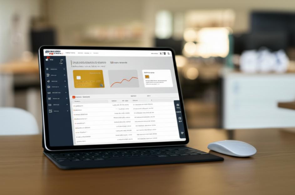 Giao diện phần mềm quản lý thẻ trả trước hiển thị dữ liệu kinh doanh.