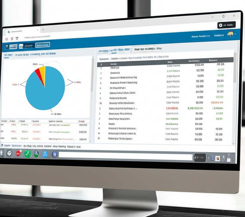 Giao diện phần mềm quản lý thu chi công nợ hiển thị biểu đồ dòng tiền và danh sách công nợ.
