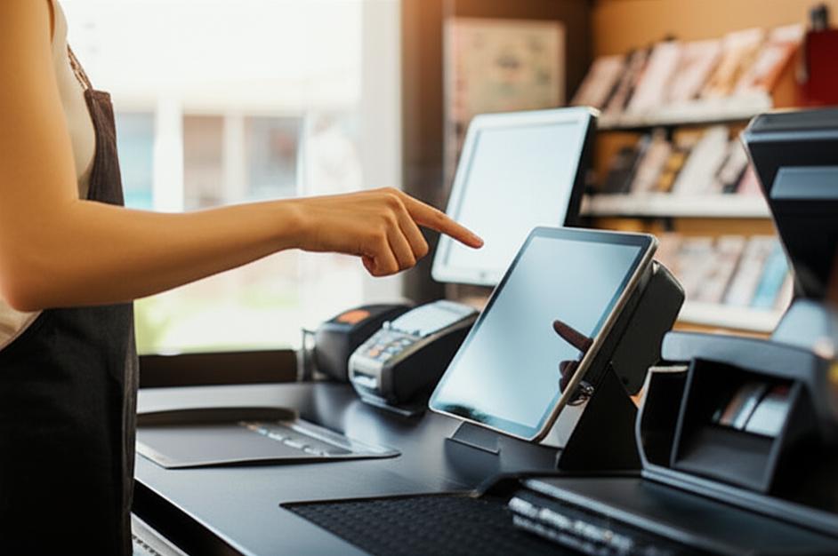 Giao diện phần mềm thu ngân offline trên máy tính bảng.