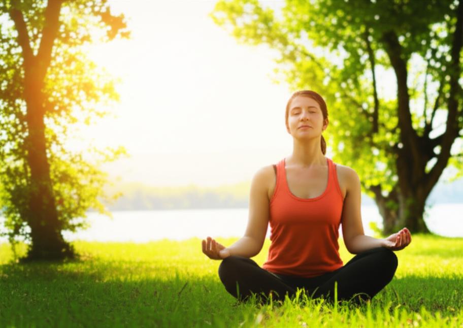 Phát Triển Tư Duy Tích Cực: Bí Quyết Nâng Tầm Cuộc Sống 10 Người phụ nữ thiền định giữa thiên nhiên, biểu tượng cho sự tĩnh lặng và tích cực.