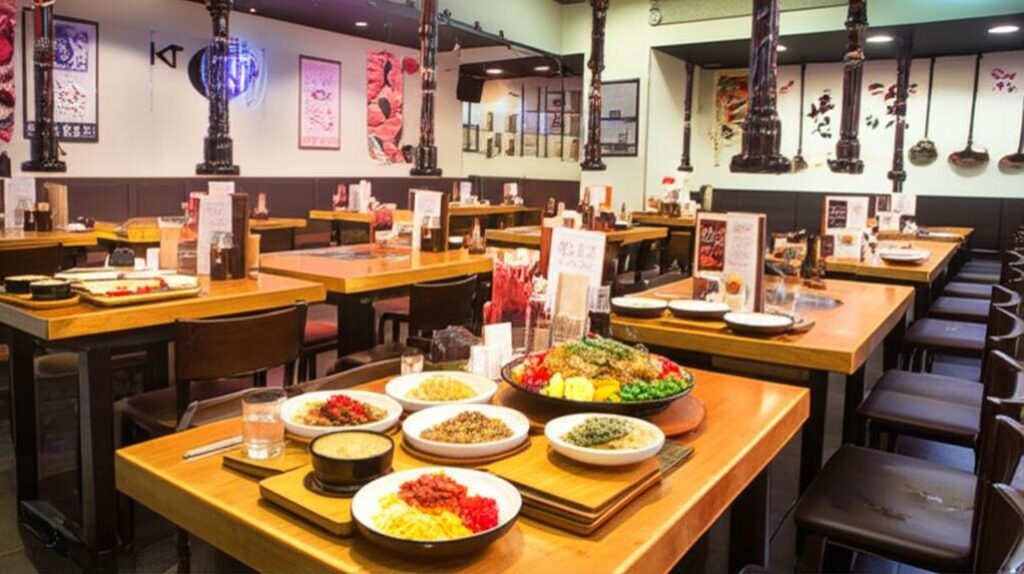 Quán ăn Hàn Quốc với không gian đẹp, món ăn hấp dẫn.