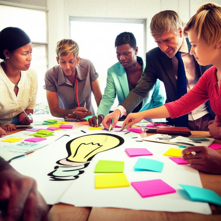 Khơi Nguồn Sáng Tạo: Bí Quyết Đột Phá Tư Duy Cho Mọi Lĩnh Vực 3 Nhóm người cùng nhau tạo ra ý tưởng sáng tạo.