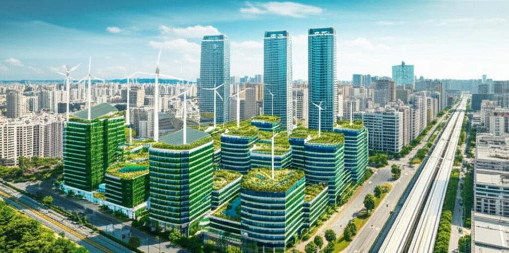 Giải Pháp Công Nghệ Bền Vững: Hướng Tới Tương Lai Xanh Cho Doanh Nghiệp 8 Thành phố tương lai xanh với công nghệ bền vững và giao thông sạch.