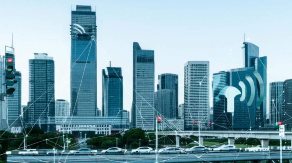 Thành phố thông minh kết nối với mạng lưới IoT.