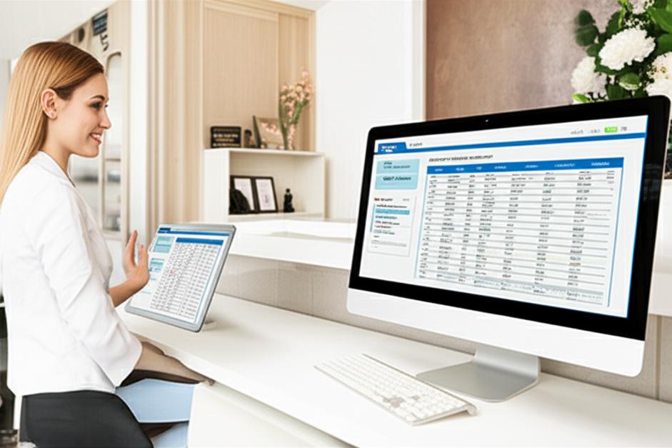 Giao diện phần mềm quản lý khách hàng tại quầy lễ tân thẩm mỹ viện.