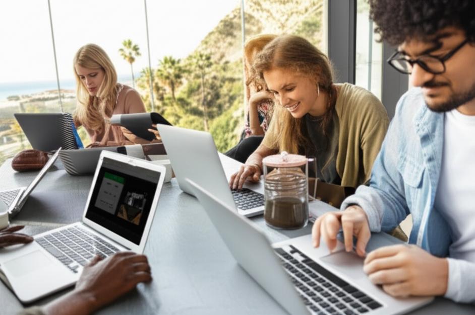 Lối Sống Digital Nomad: Tự Do Tài Chính, Khám Phá Thế Giới 7 Người du mục kỹ thuật số làm việc từ xa tại các địa điểm đẹp trên thế giới, thể hiện sự tự do và linh hoạt.