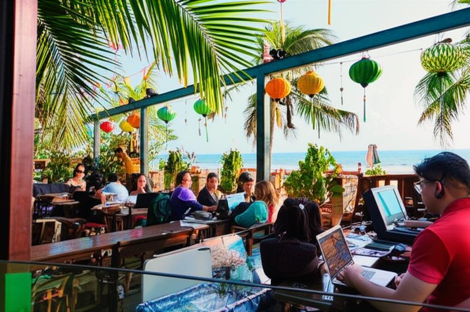 Dân du mục kỹ thuật số làm việc tại Việt Nam, kết hợp công nghệ với văn hóa và cảnh đẹp địa phương.