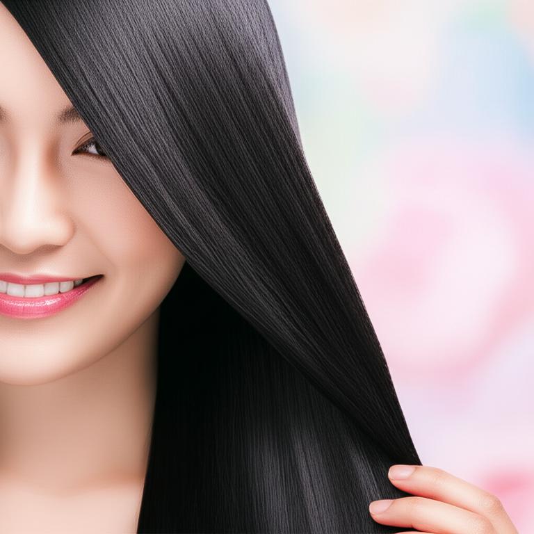 Mái tóc thẳng mượt, óng ả.