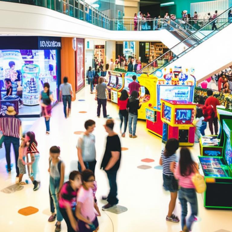 Bên trong trung tâm thương mại đông vui với nhiều hoạt động giải trí.