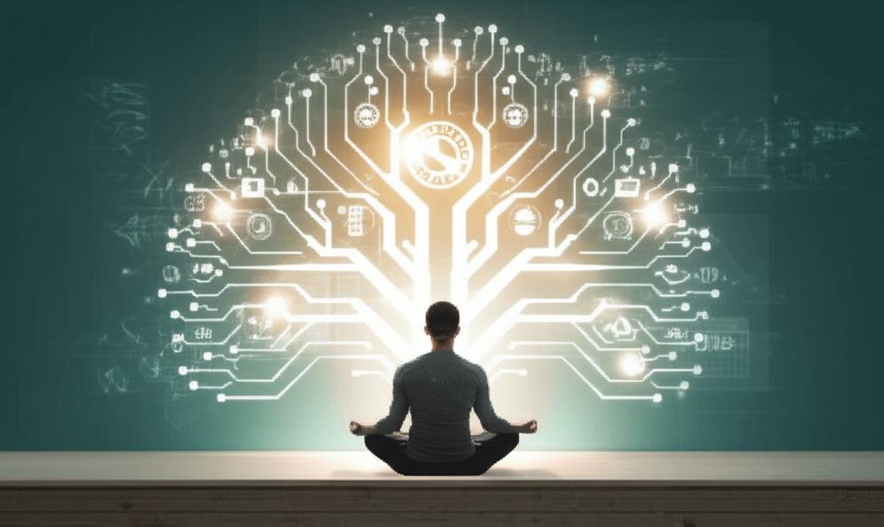 Bí quyết Chinh Phục Sự Hoàn Hảo: Lộ Trình Phát Triển Bền Vững Cho Bạn 4 Cá nhân thiền định dưới cây kiến thức, biểu tượng cho sự phát triển và hoàn thiện bản thân.