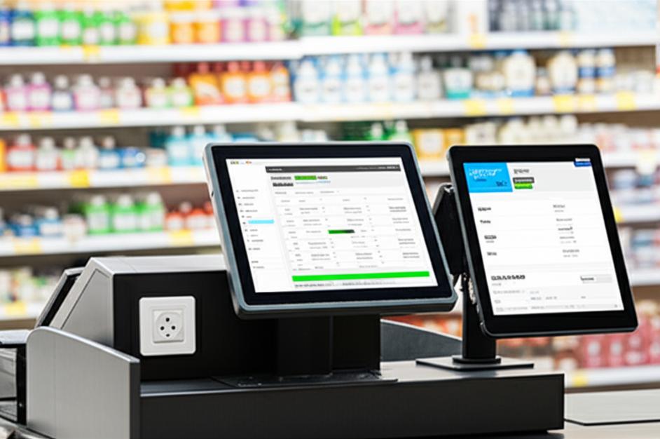 Quầy tính tiền POS hiện đại, hoạt động ổn định.