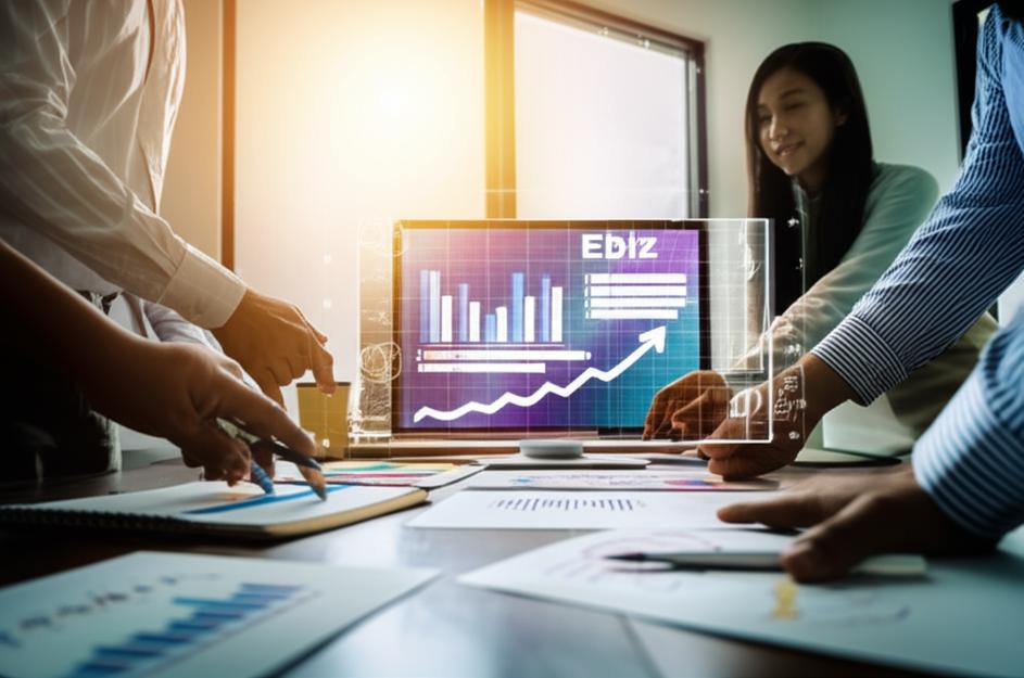 Đội ngũ thảo luận chiến lược kinh doanh và ứng dụng phần mềm Ebiz.