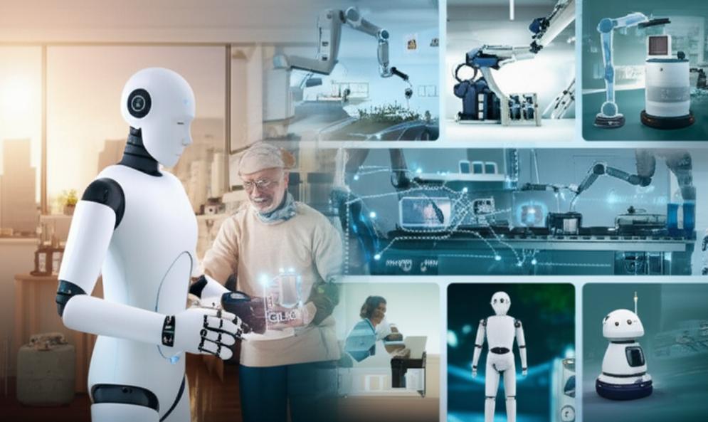 Robot Thông Minh: Cuộc Cách Mạng Tự Động Hóa và Tương Lai Con Người 9 Robot thông minh hỗ trợ con người trong cuộc sống và công việc, thể hiện sự tích hợp công nghệ tiên tiến.