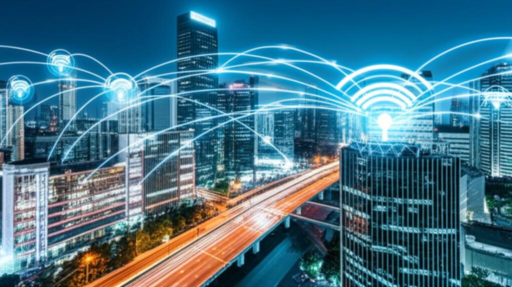 Thành phố thông minh kết nối bằng luồng dữ liệu IoT.