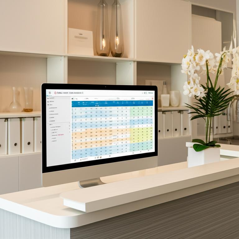 Giải pháp Phần mềm Quản lý Dữ liệu Y tế Làm đẹp Offline: Tối ưu Hiệu quả, Bảo mật Thông tin 6 Giao diện phần mềm quản lý dữ liệu y tế làm đẹp offline trên màn hình máy tính tại quầy lễ tân.