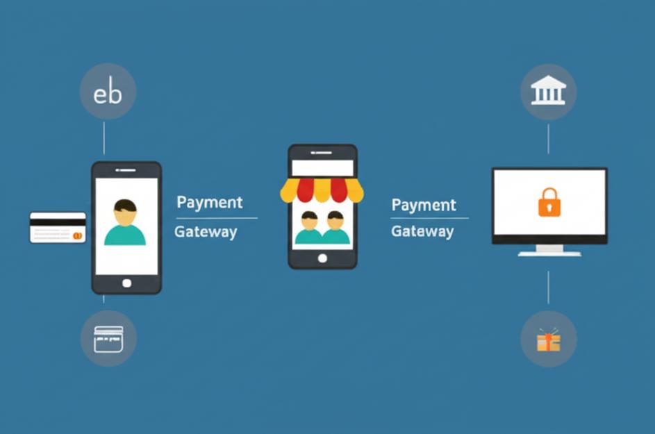 Cổng Thanh Toán Trực Tuyến: Giải Pháp Toàn Diện Cho Mọi Doanh Nghiệp 1 Infographic: Secure and efficient online payment gateway transaction flow.