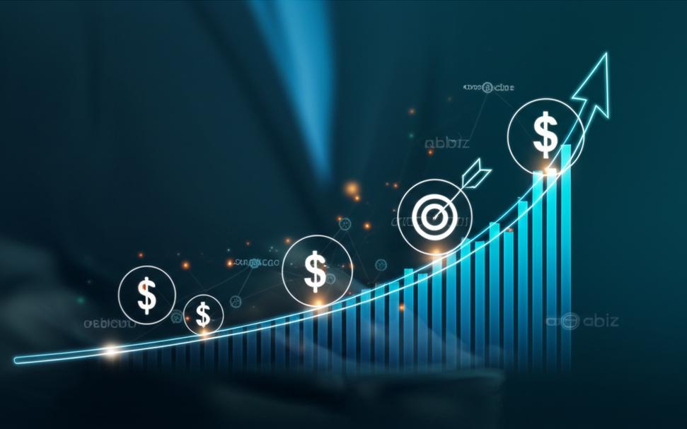 Performance Marketing: Chìa Khóa Gia Tăng Doanh Số Và Tối Ưu Hóa Hiệu Quả Kinh Doanh 9 Biểu đồ tăng trưởng và các biểu tượng kỹ thuật số đại diện cho Performance Marketing hiệu quả.