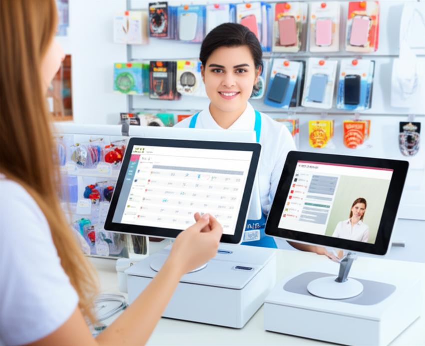 Cửa hàng phụ kiện hiện đại với phần mềm Ebiz quản lý bán hàng và nhân viên.