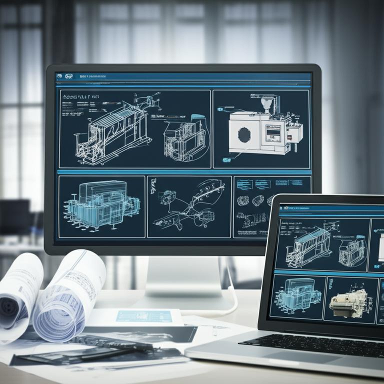 Bảng điều khiển kế toán hiện đại hiển thị dữ liệu tài chính cho cửa hàng thiết bị máy móc.