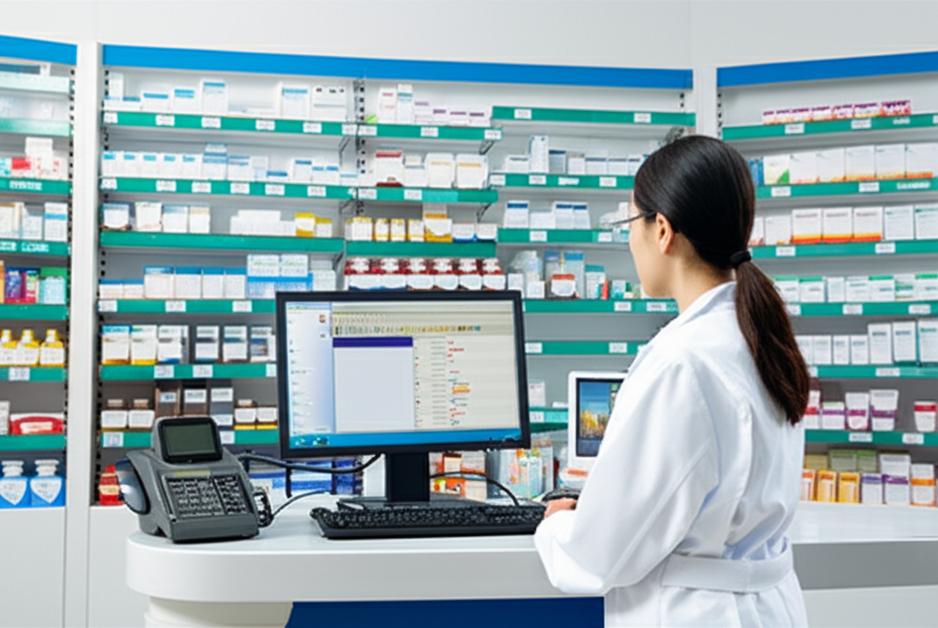 Phần Mềm Quản Lý Dữ Liệu Thuốc Offline: Giải Pháp Toàn Diện Cho Nhà Thuốc Hiện Đại 3 Nhà thuốc hiện đại với phần mềm quản lý thuốc offline, dược sĩ đang làm việc.