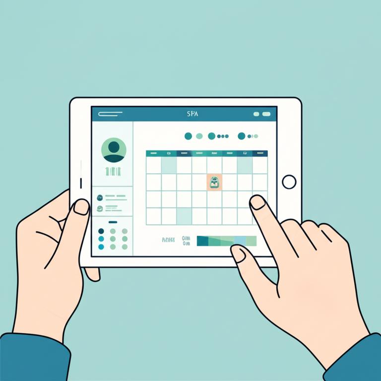 Giao diện phần mềm spa POS trên máy tính bảng