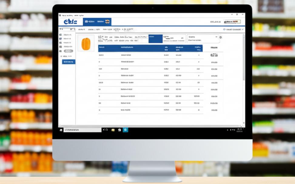 Giao diện phần mềm tính tiền cửa hàng offline Ebiz trên màn hình máy tính.