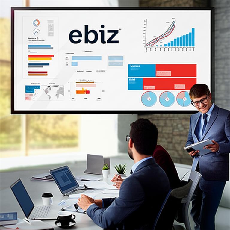 Nhóm chuyên gia phân tích biểu đồ doanh thu trên màn hình kỹ thuật số.