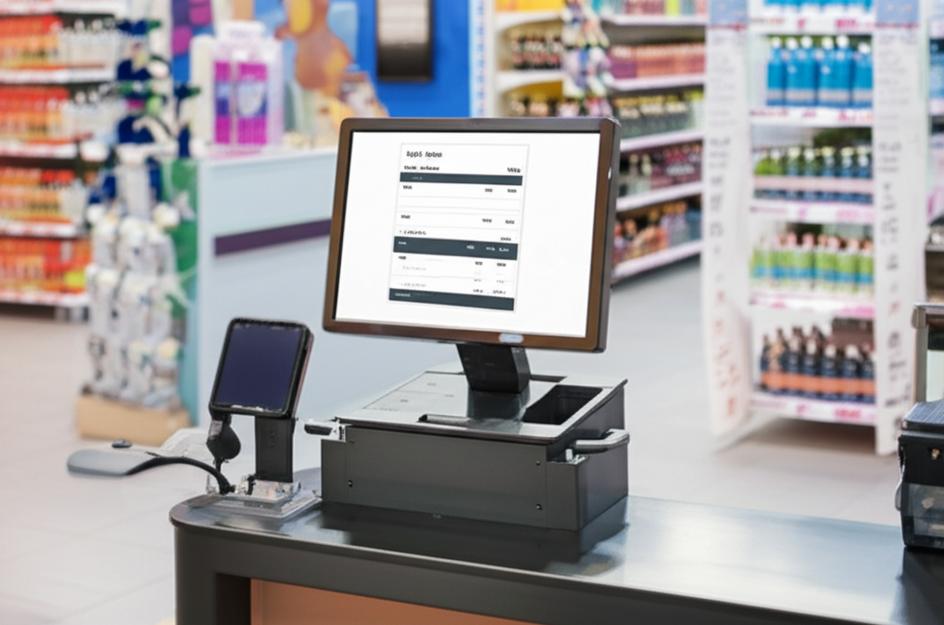 Hệ Thống POS Kết Nối Hóa Đơn Điện Tử: Giải Pháp Tối Ưu Cho Doanh Nghiệp Hiện Đại 7 Hệ thống POS hiện đại hiển thị hóa đơn điện tử tại quầy thu ngân.