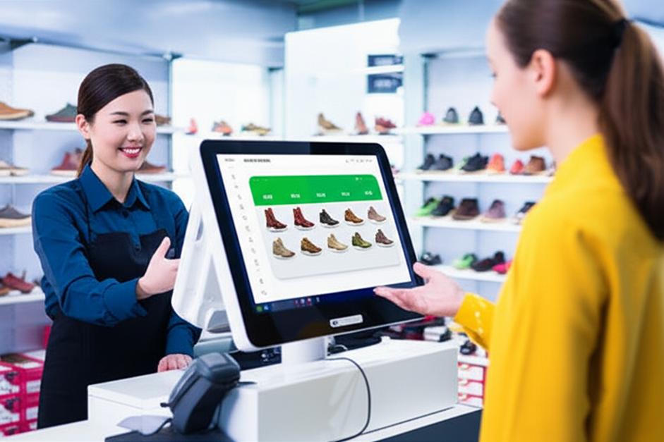 Bí Quyết Vận Hành Cửa Hàng Giày Dép Hiệu Quả Với Phần Mềm Bán Hàng Tối Ưu 9 Giao diện phần mềm Ebiz hiển thị quản lý kho giày dép tại quầy thanh toán.