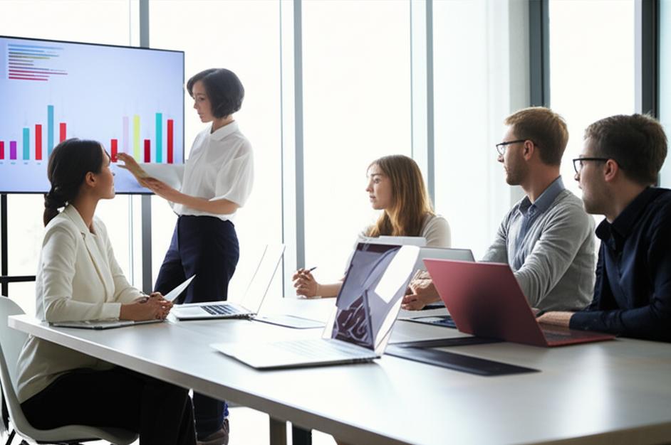 Chuyên Nghiệp Là Gì? Bí Quyết Nâng Tầm Phong Thái Công Sở 5 Nhóm chuyên gia làm việc hiệu quả trong văn phòng hiện đại.