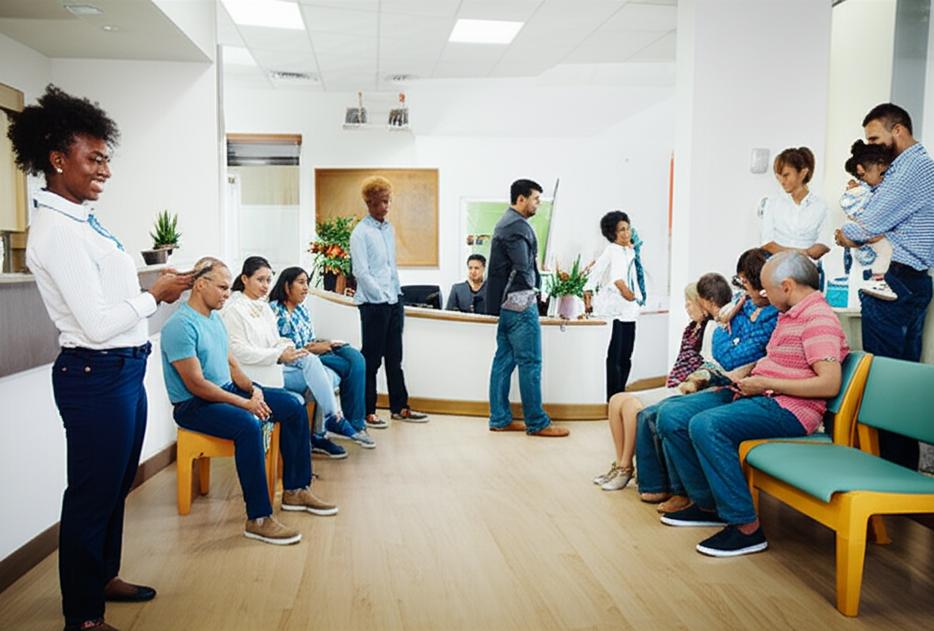 Sảnh chờ phòng khám đa khoa hiện đại, thân thiện và tiện lợi.