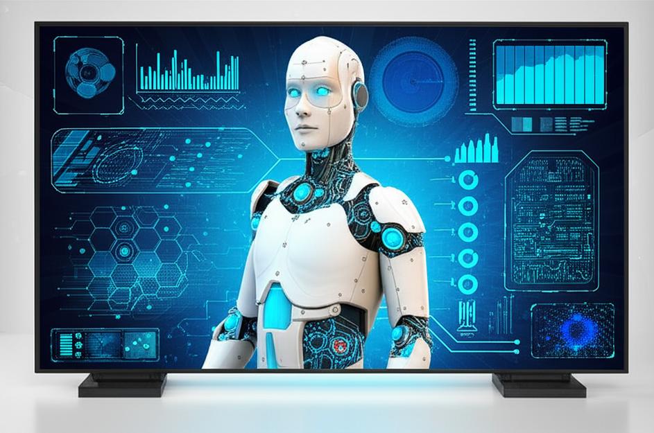 Avatar AI trình bày trong studio công nghệ cao.