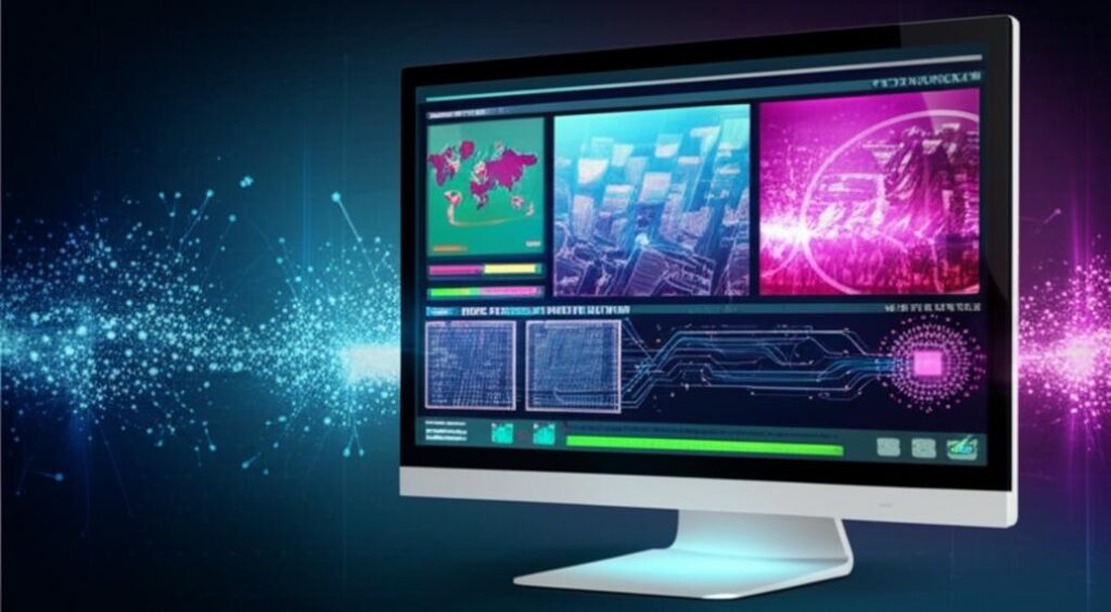 AI livestream interface on a computer.