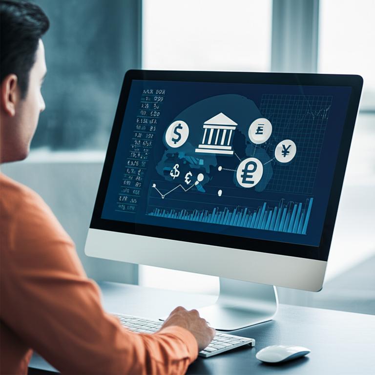 Phần mềm bán hàng offline 5 Biểu đồ tài chính và biểu tượng ngân hàng