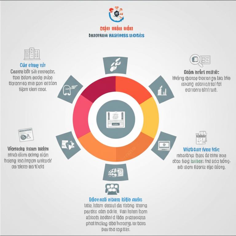 Infographic tổng hợp các mô hình kinh doanh phổ biến với biểu tượng và mô tả.