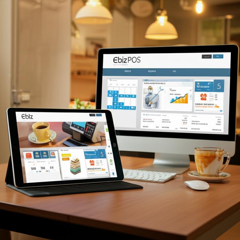 Giao diện phần mềm Ebiz tính tiền offline.