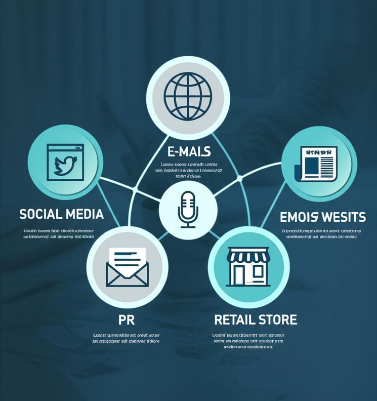 Infographic các kênh xây dựng thương hiệu online và offline.
