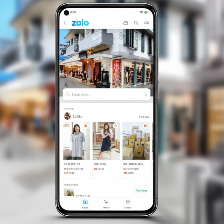 Giao diện Zalo với Mini App bán hàng hiện đại.
