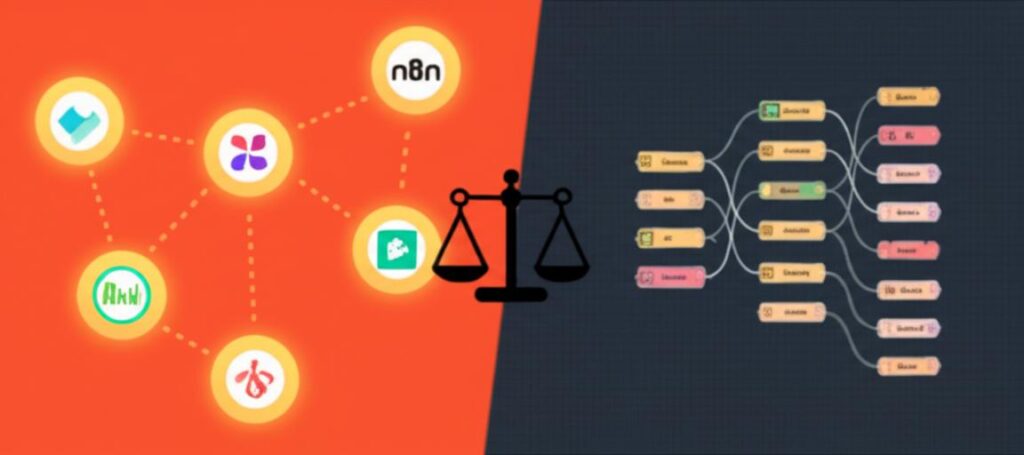So sánh giao diện và tính năng N8n và Zapier.